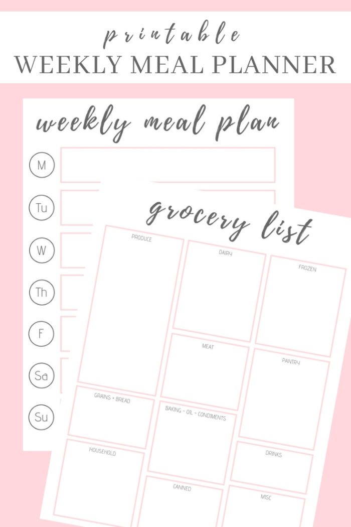 Printable Meal Planner + Grocery List - Home and Hallow
