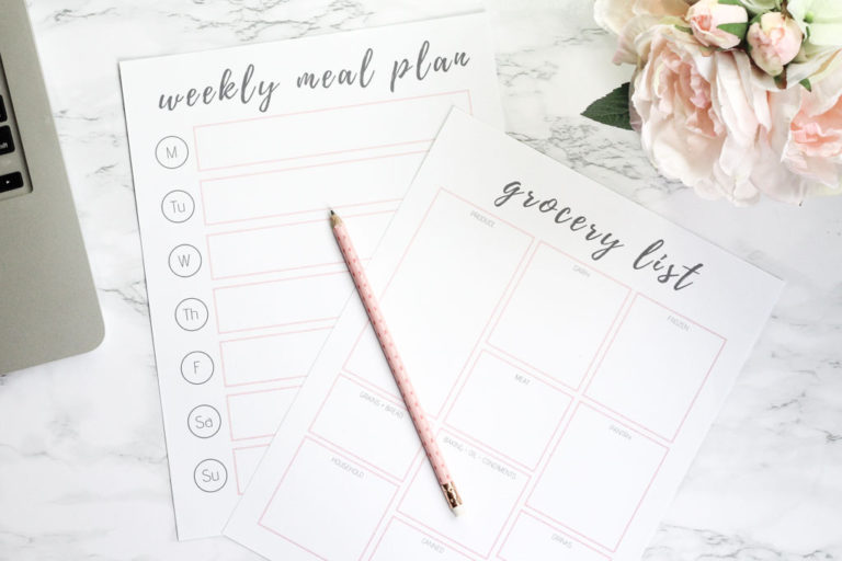 Printable Meal Planner + Grocery List