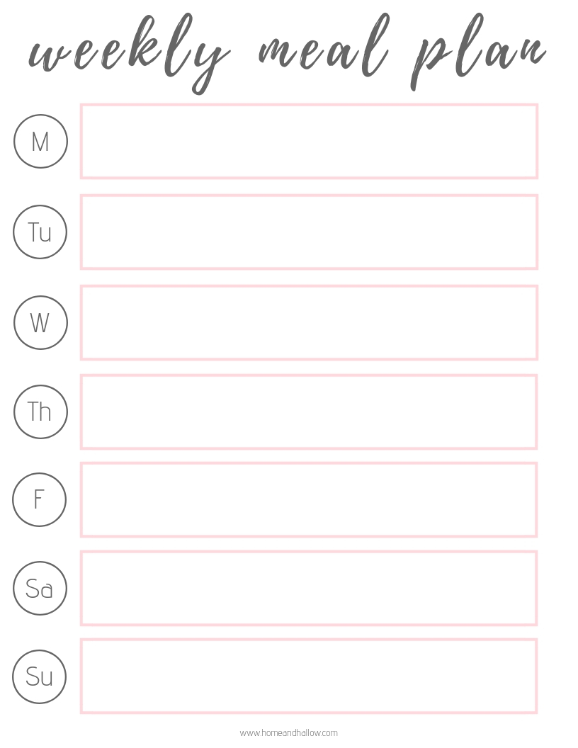 Weekly Meal Plan Printable