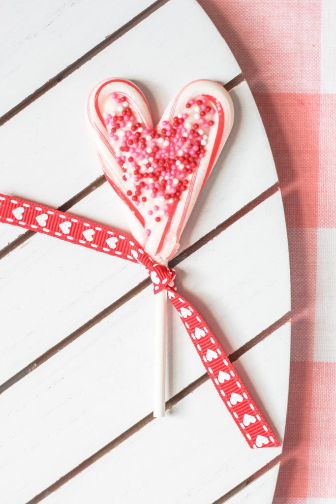 valentines candy cane heart lollipops
