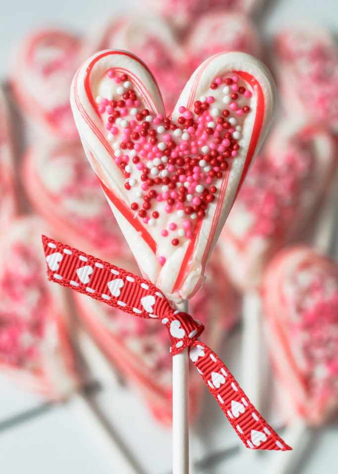 valentines candy cane heart lollipops