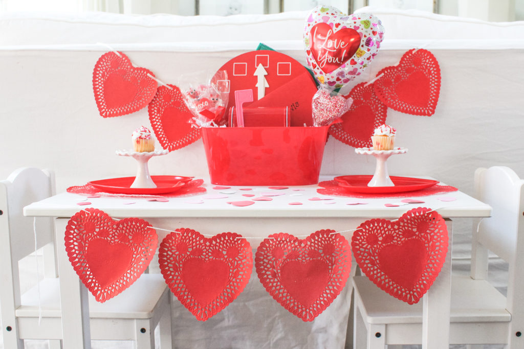 children's valentines day tablescape