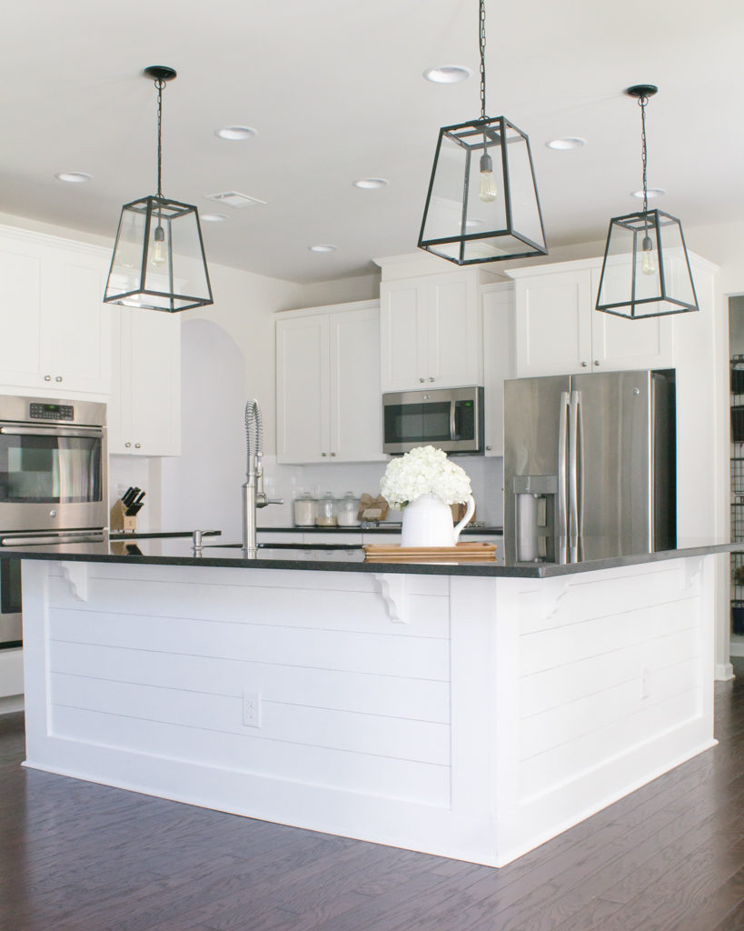 DIY kitchen island shiplap