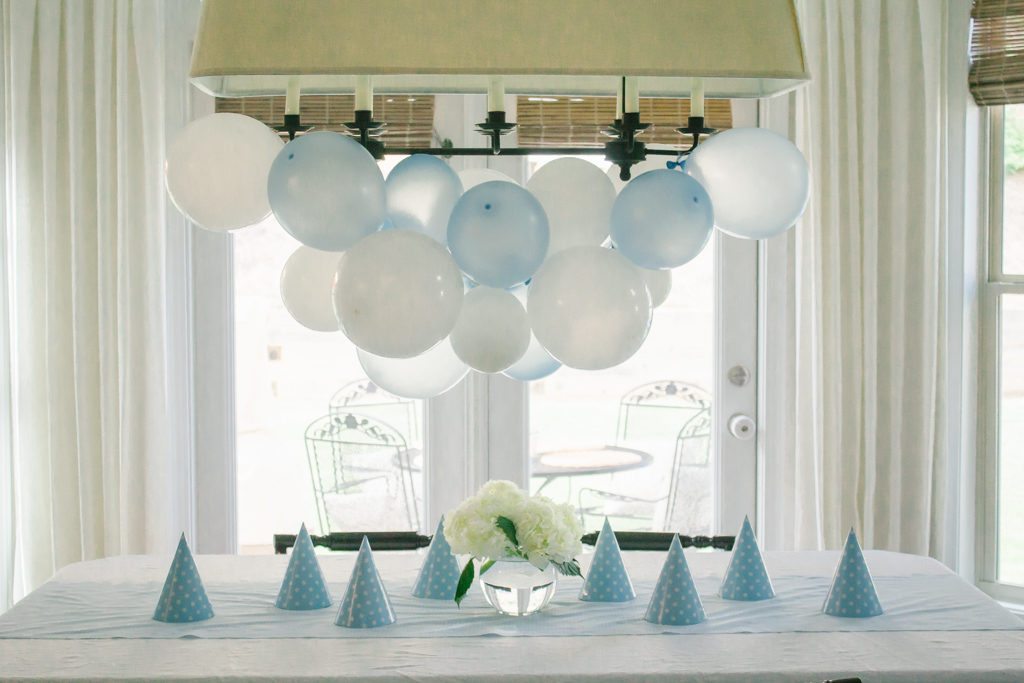 elegant blue and white fist birthday party