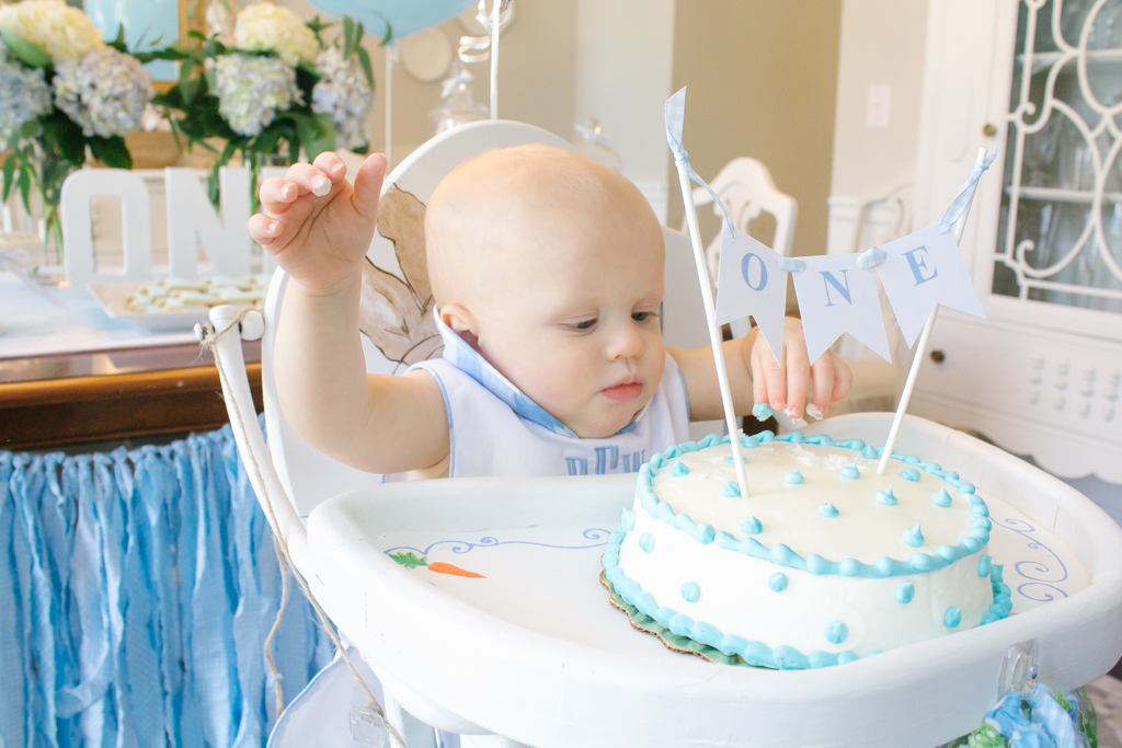 Fletcher's Blue and White 1st Birthday Party - Home and Hallow