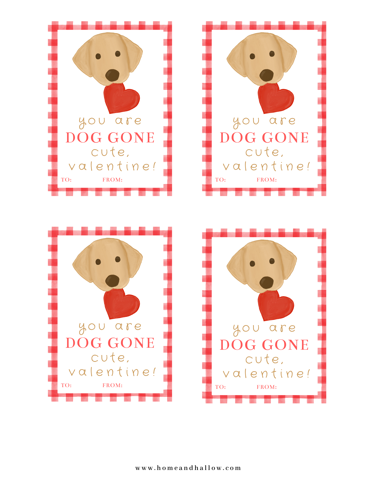Free Valentine s Printable You Are Dog Gone Cute Valentine Home 