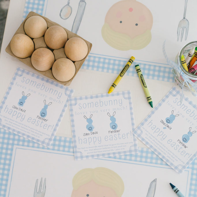 Bunny Thumbprint Art for Children with Free Easter Printable
