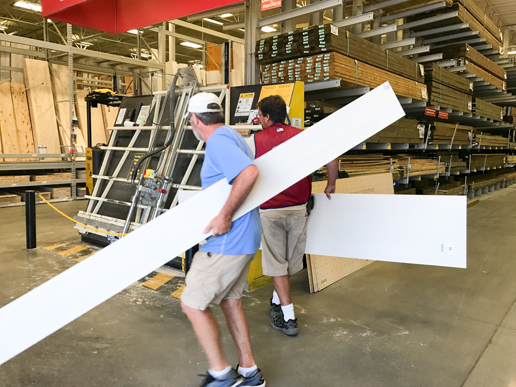 Lowe's cutting plywood