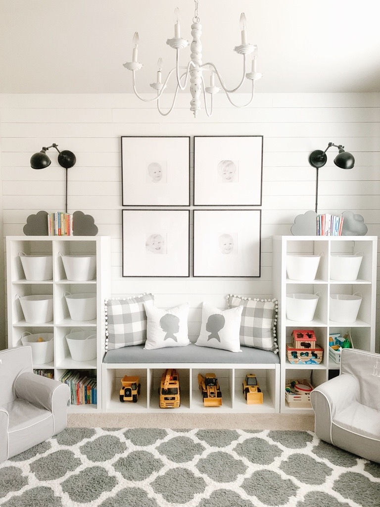 Gray and White Playroom Tour