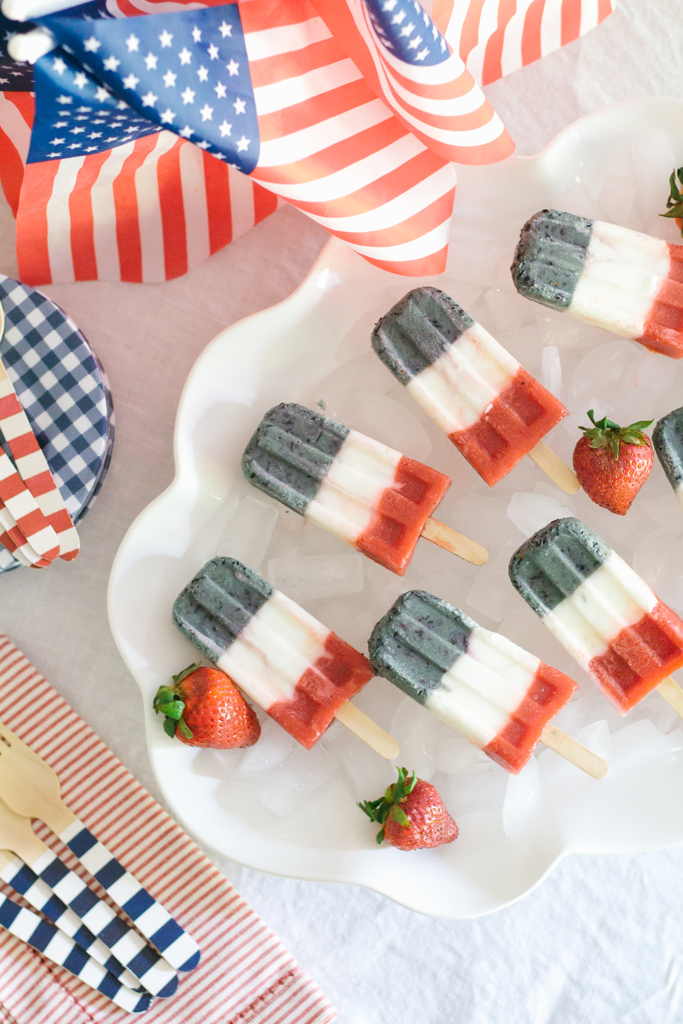 Red, White & Blueberry Patriotic Popsicles