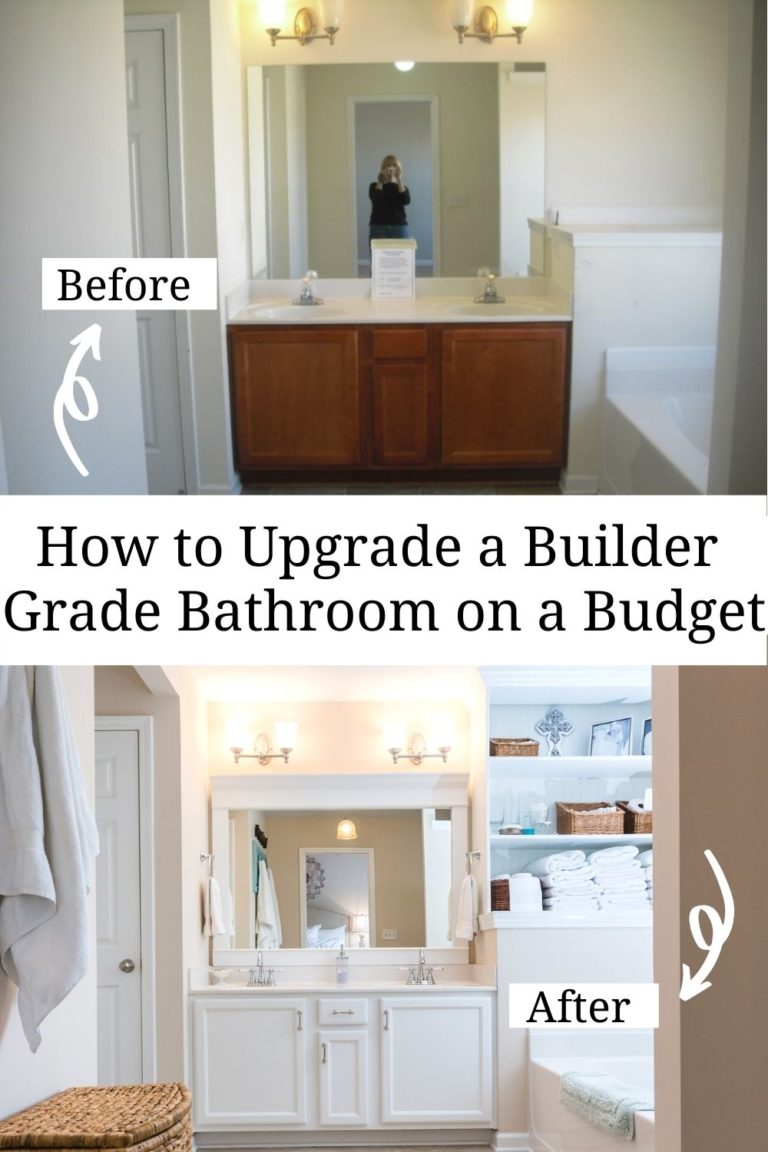 DIY How to Frame A BuilderGrade Bathroom Mirror Home and Hallow