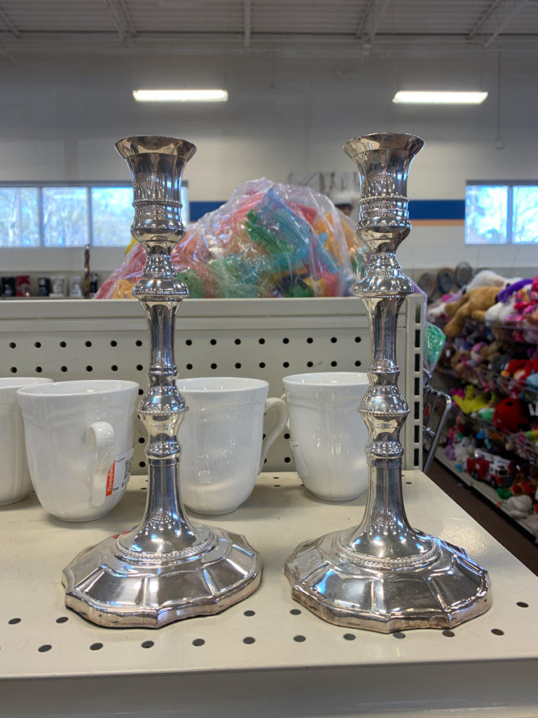 thrift stores silver candle sticks