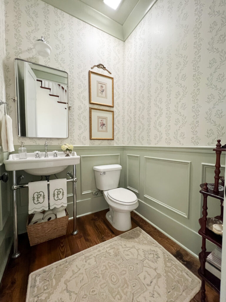 install picture frame molding in a powder room