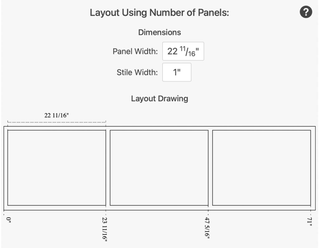 wainscoting layout calculator