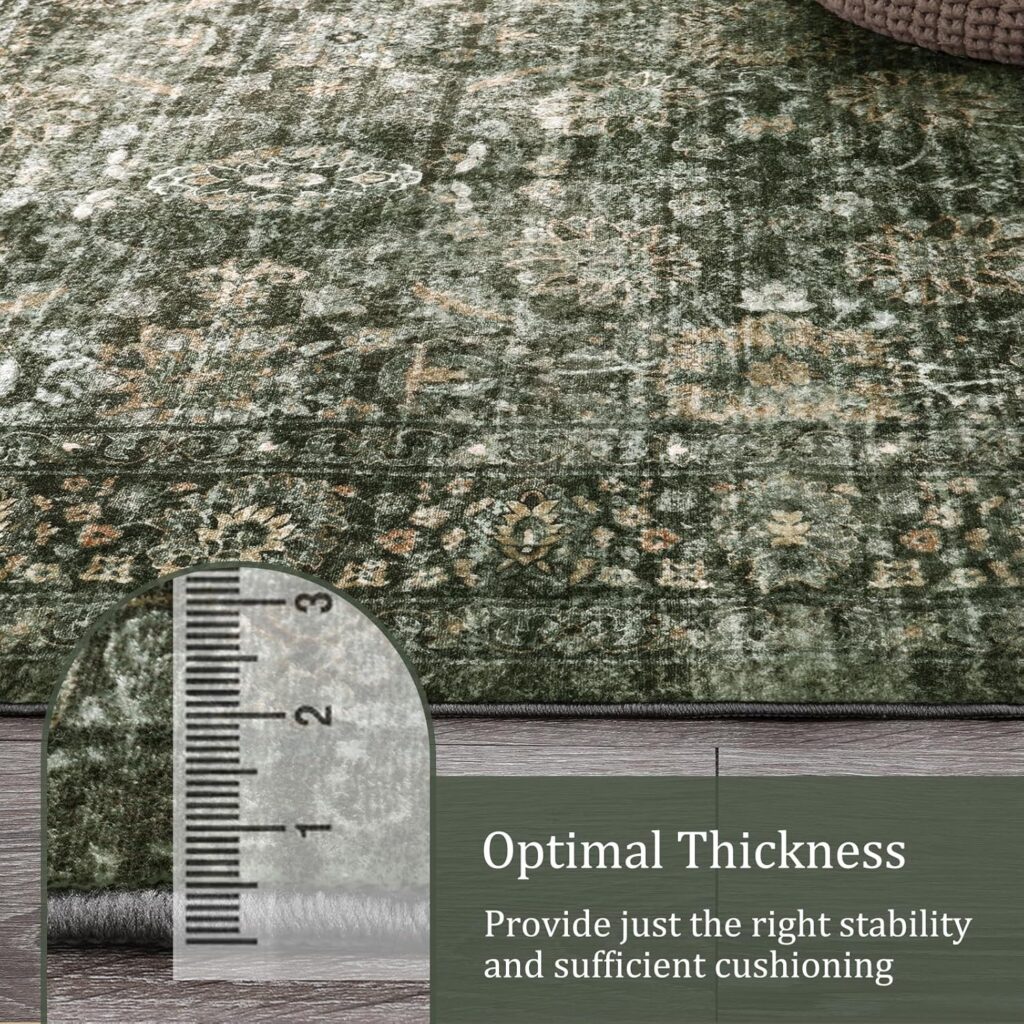 affordable washable green rug