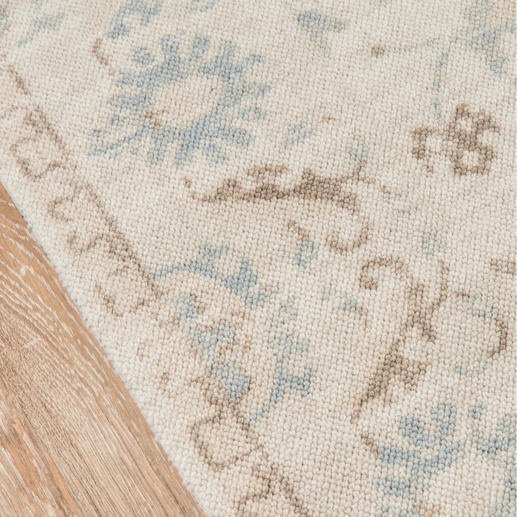 neutral vintage style affordable rug that looks expensive