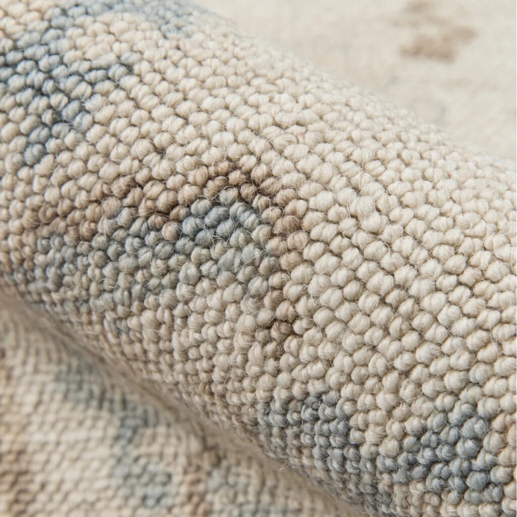 neutral vintage style affordable rug that looks expensive